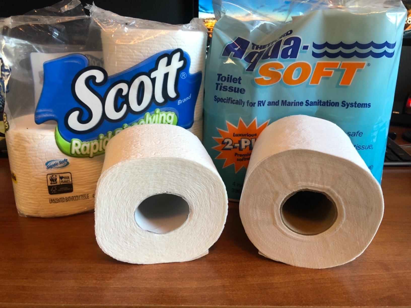 Thetford Aqua-Soft Toilet Tissue - Toilet Paper for RV and marine - 2-ply - Thetford 03300 (Pack of 4 rolls) , White customer photo 2