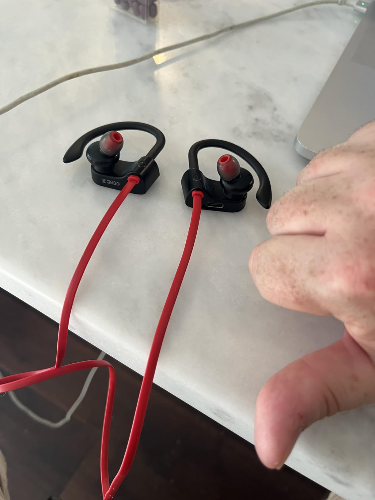 Otium Bluetooth Headphones, Wireless Earbuds IPX7 Waterproof Sports Earphones with Mic HD Stereo Sweatproof in-Ear Earbuds Gym Running Workout 15 Hour Battery Sound Isolation Headsets customer photo 1