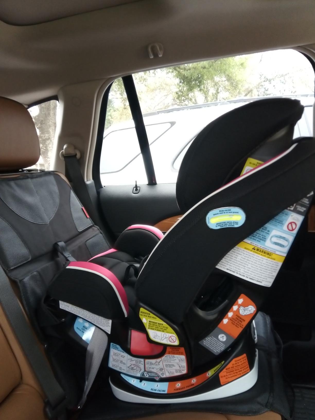 Lusso Gear Car Seat Protector for Baby Car Seat - Thick Padding - Seat Protector Under Baby Car Seat with 2 Mesh Storage Pockets - Black Waterproof Baby Car Seat Protector - Non-Slip Padded Backing customer photo 1