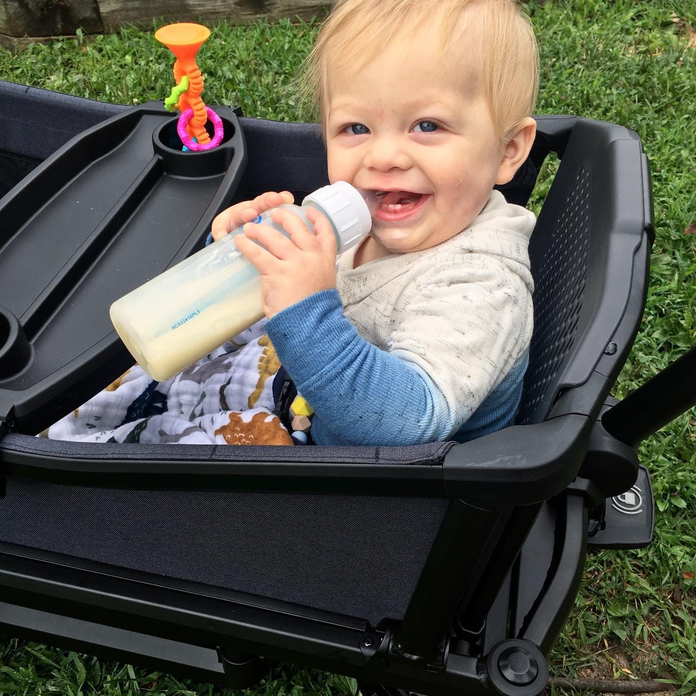 Veer All-Terrain Cruiser | Premium Off-Road Wagon Stroller for Babies, Toddlers, and Kids | Push/Pull/Push-Along Steering for Uneven Terrain | JPMA Certified | Lightweight and Collapsible | 2 Seats customer photo 1
