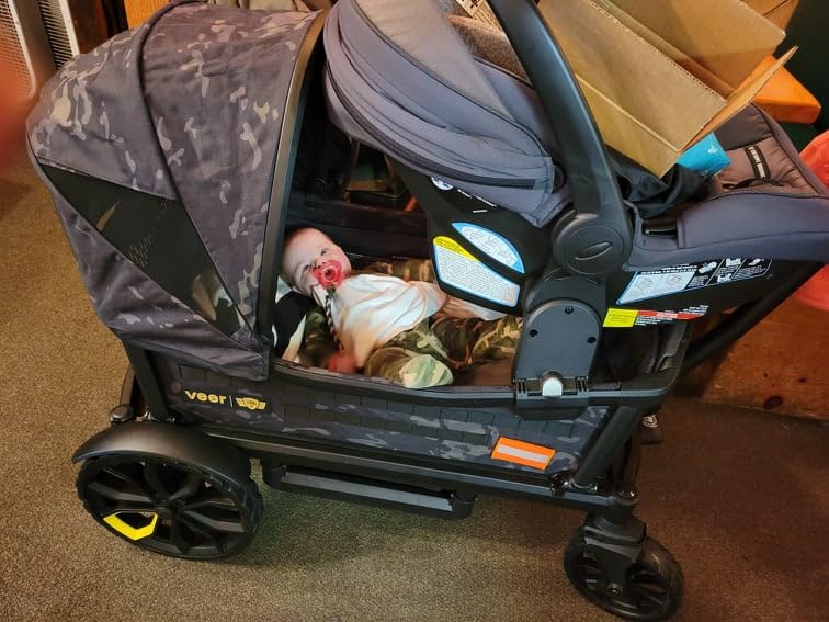 Veer All-Terrain Cruiser | Premium Off-Road Wagon Stroller for Babies, Toddlers, and Kids | Push/Pull/Push-Along Steering for Uneven Terrain | JPMA Certified | Lightweight and Collapsible | 2 Seats customer photo 2