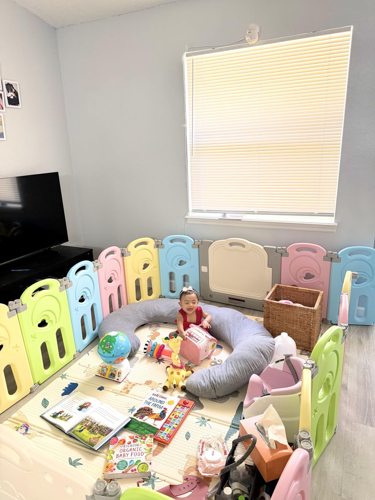Fortella Cloud Castle Large 14-Panel Baby Playpen for Babies Toddlers, Gray customer photo 1