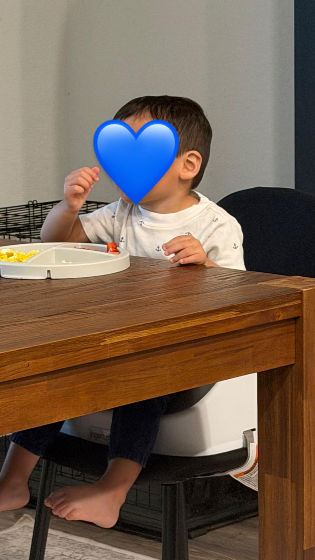 Ingenuity SmartClean Toddler Booster Seat for Kitchen Chair – Lightweight for on-the-go, Easy-Clean, 3-Point Harness Strap – Booster Seat for Dining Table, Slate customer photo 2