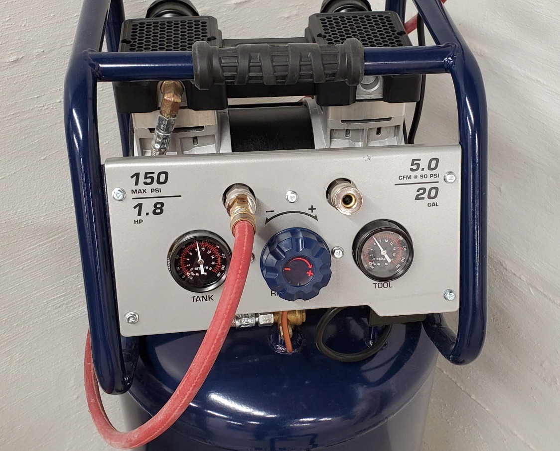 Stealth 20 Gallon Ultra Quiet Air Compressor,1.8 HP Oil-Free Peak 150 PSI 68 Decibel, 5.5 CFM @ 40 PSI 5 CFM @ 90 PSI Silent Long Life Electric Air Compressor W/Wheel for Garage customer photo 1