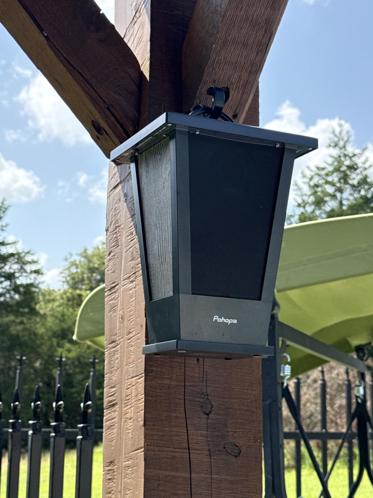 pohopa Bluetooth Speakers Waterproof, 2 Packs True Wireless Stereo Sound 20W Dual Pairing Lantern Indoor Outdoor Speakers with 20 Piece LED Lights, Rich Bass, Pinao Black customer photo 1