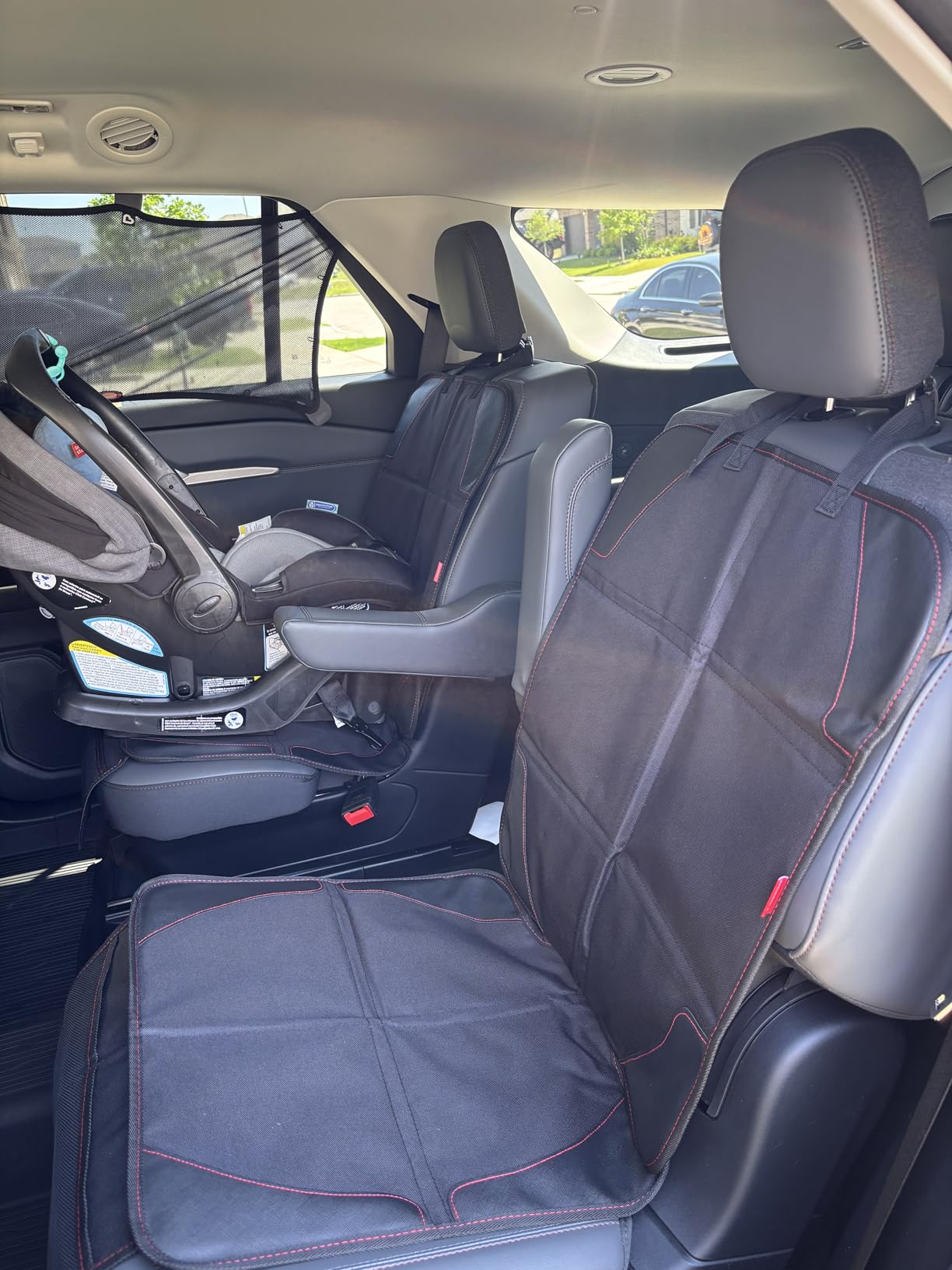 MORROLS Car Seat Protector, 2 Pack Carseat Protector with Thick Padding, Baby/Pets for Child Car Seat-Mesh Pockets-Waterproof-Universal Size(Black) customer photo 2