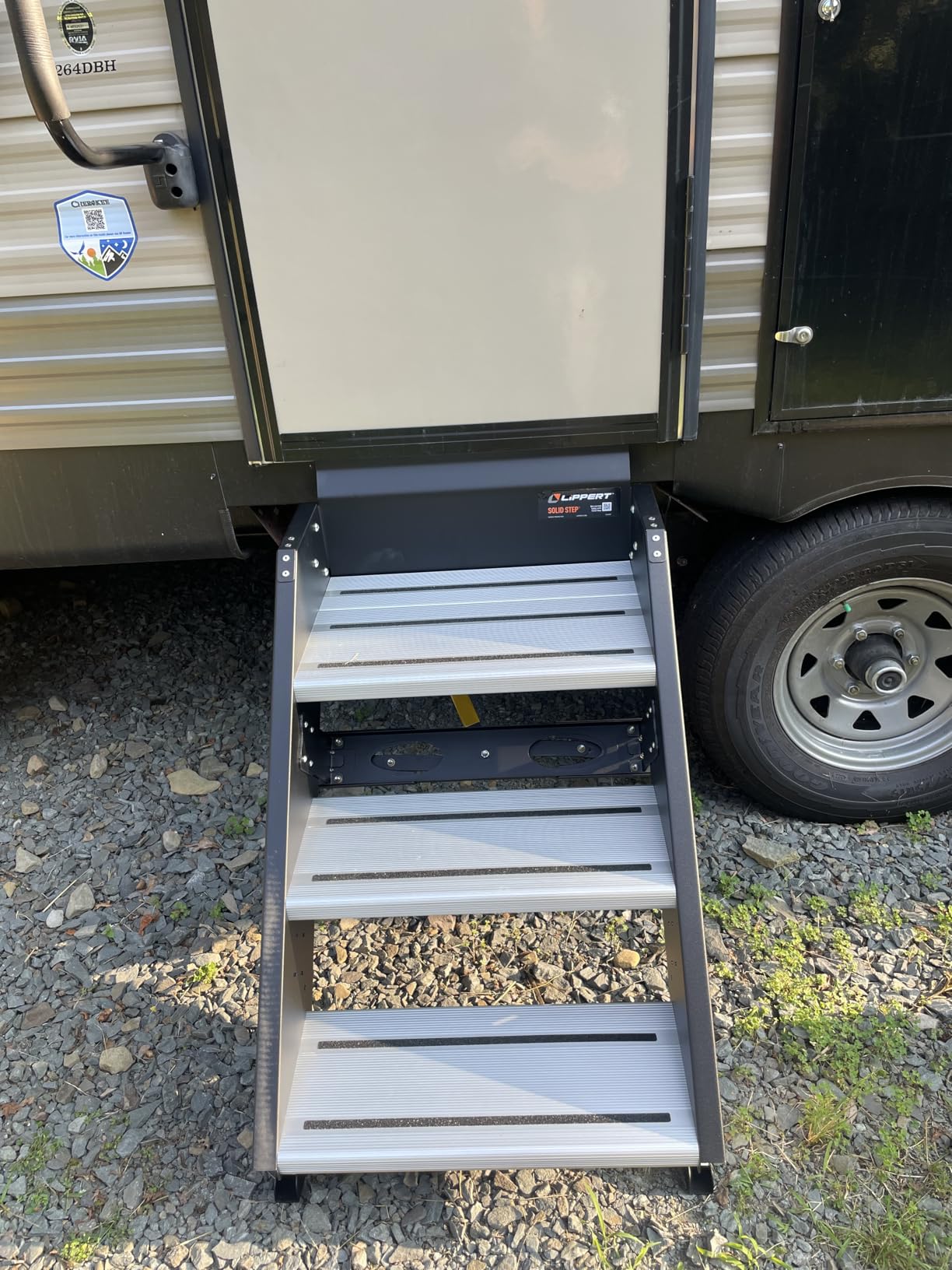 Lippert Components - 791572 Solid Step Triple Step for RV and Travel Trailer Entry Doorway Black 26-inch customer photo 2