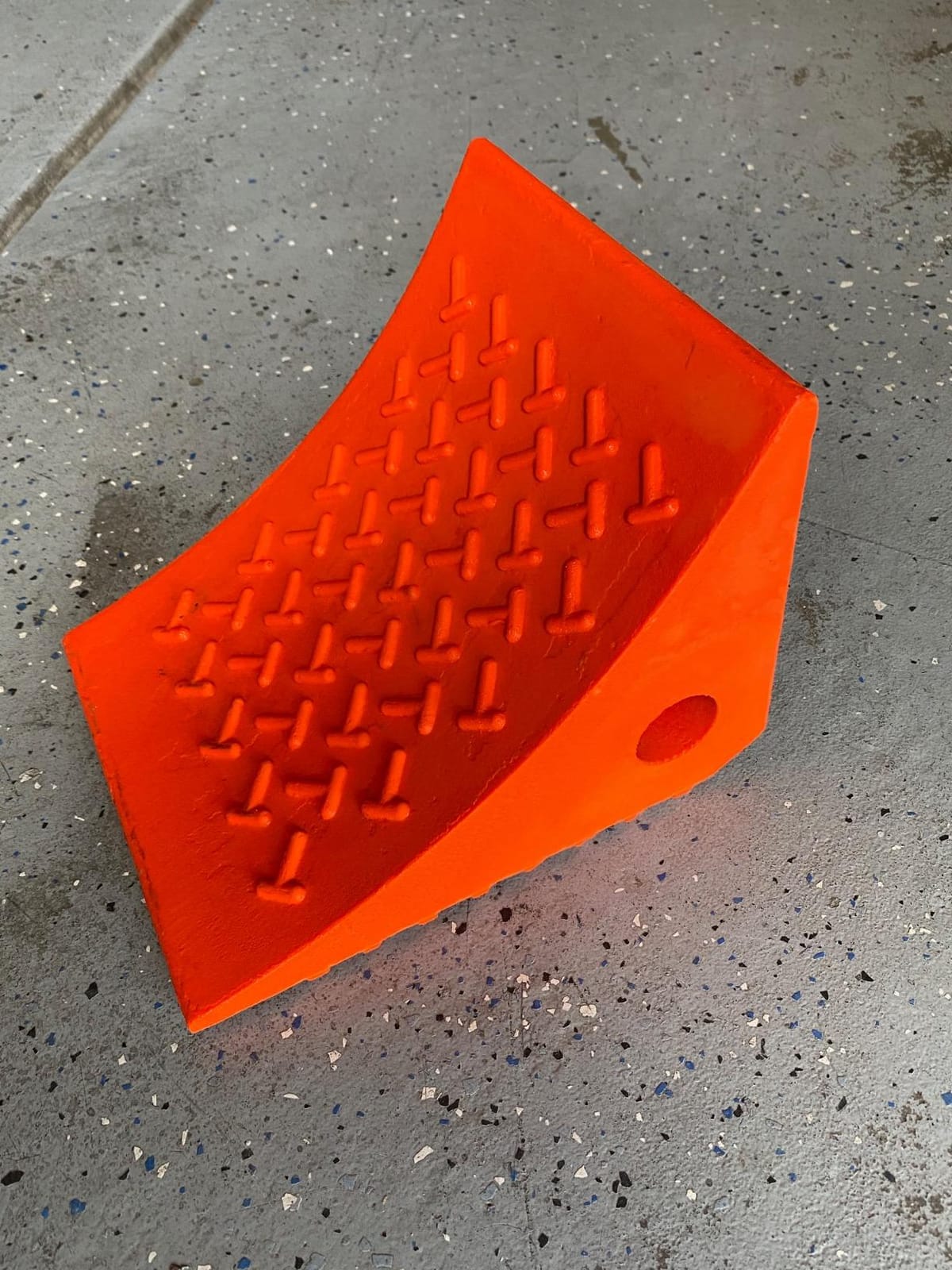 SECURITYMAN Heavy Duty Wheel Chocks (2 Pack) - Durable, Non-Slip, Solid Rubber Wheel Chocks for Boat Trailers, RV, Truck, Camper - Perfect on All Surfaces and in All Weather - Orange… customer photo 1