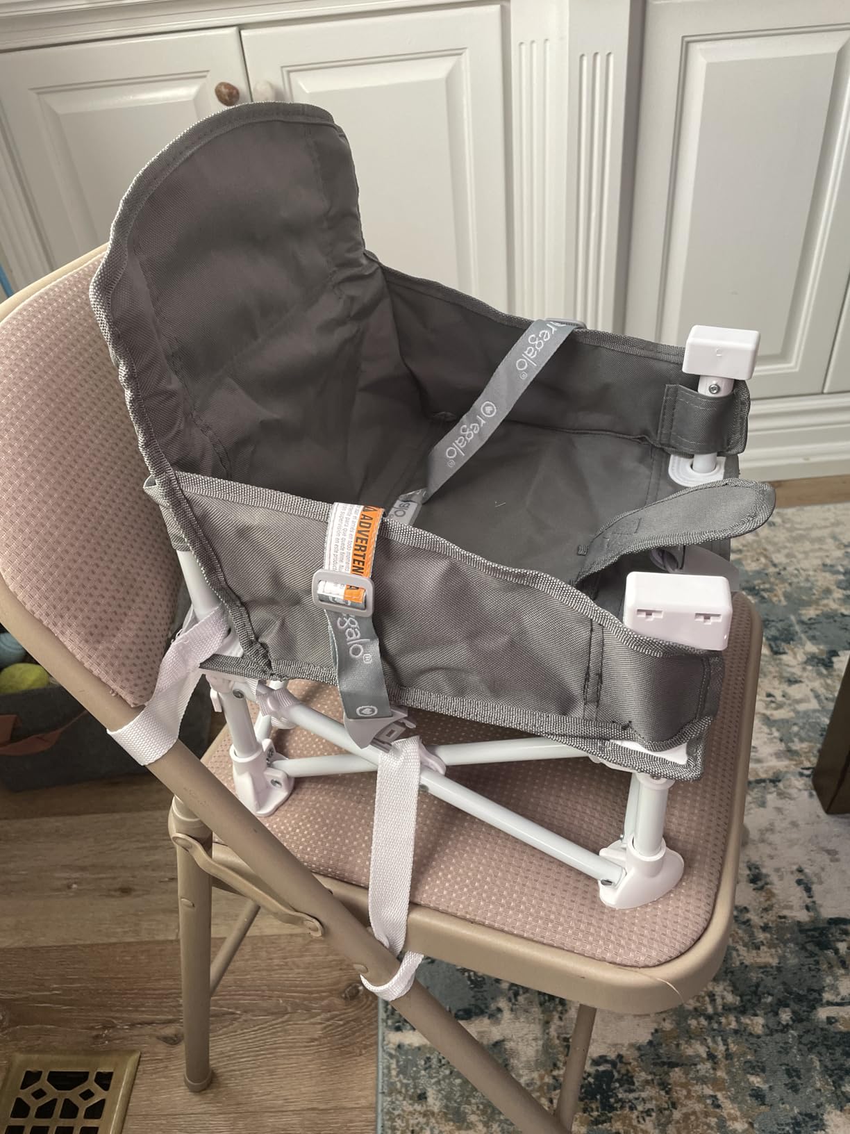 Regalo My Chair Portable Baby Booster Seat with Tray, Foldable, Gray customer photo 2