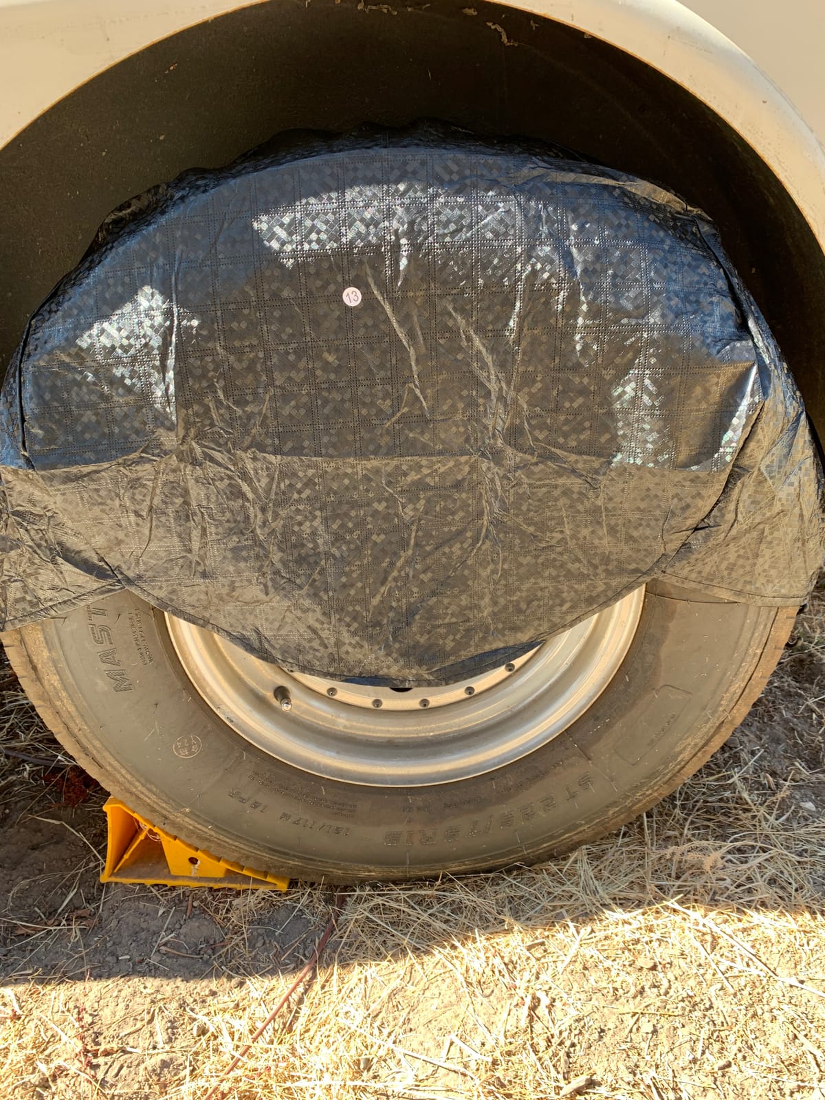 MOONET Tire Covers for RV Wheel (4 Pack Black), Oxford Waterproof UV Sun Protectors for Motorhome Boat Trailer Camper Van SUV, D81cm x H28cm for Diameter 30