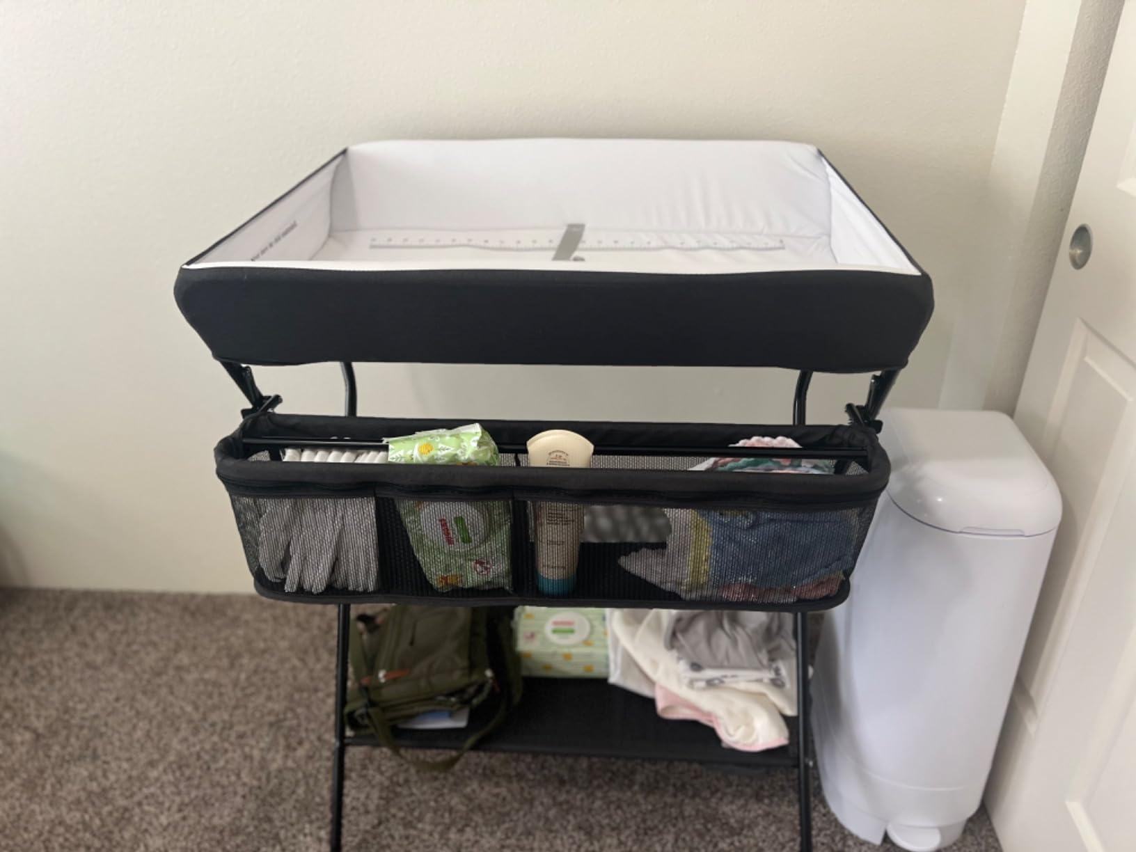 INFANS Baby Changing Table, Portable Nursery Organizer, Grey customer photo 2