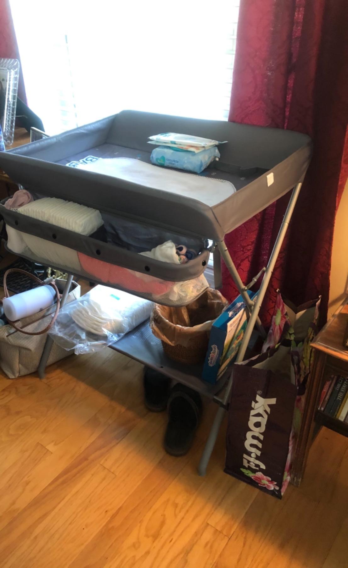 Baby Changing Table Portable Folding Diaper Changing Station with Wheels customer photo 2