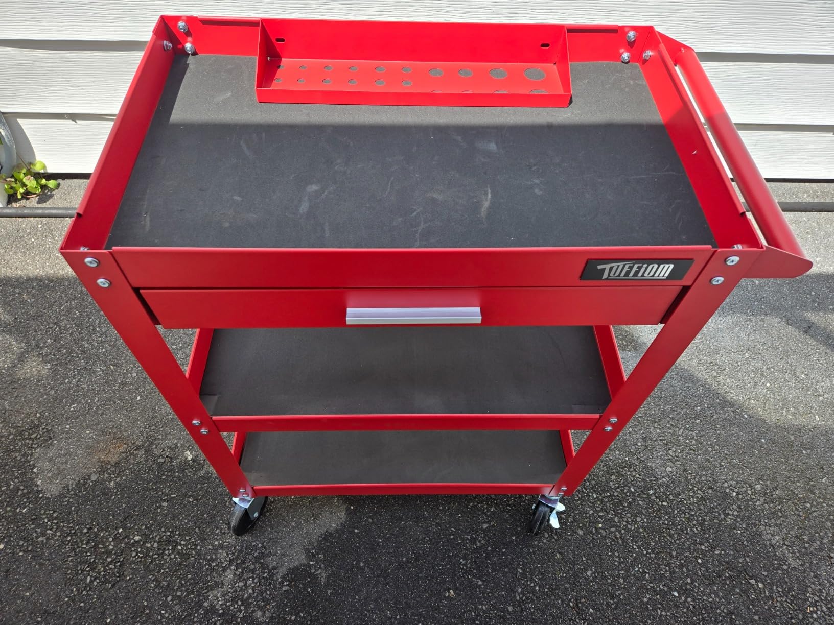TUFFIOM 3 Tier Rolling Tool Cart with Drawer, Tool Service Cart on Wheels w/2 Brake, 330 LBS Capacity Industrial Heavy Duty Utility Cart, Tool Organizer for Mechanic, Garage, Warehouse & Repair Shop customer photo 2