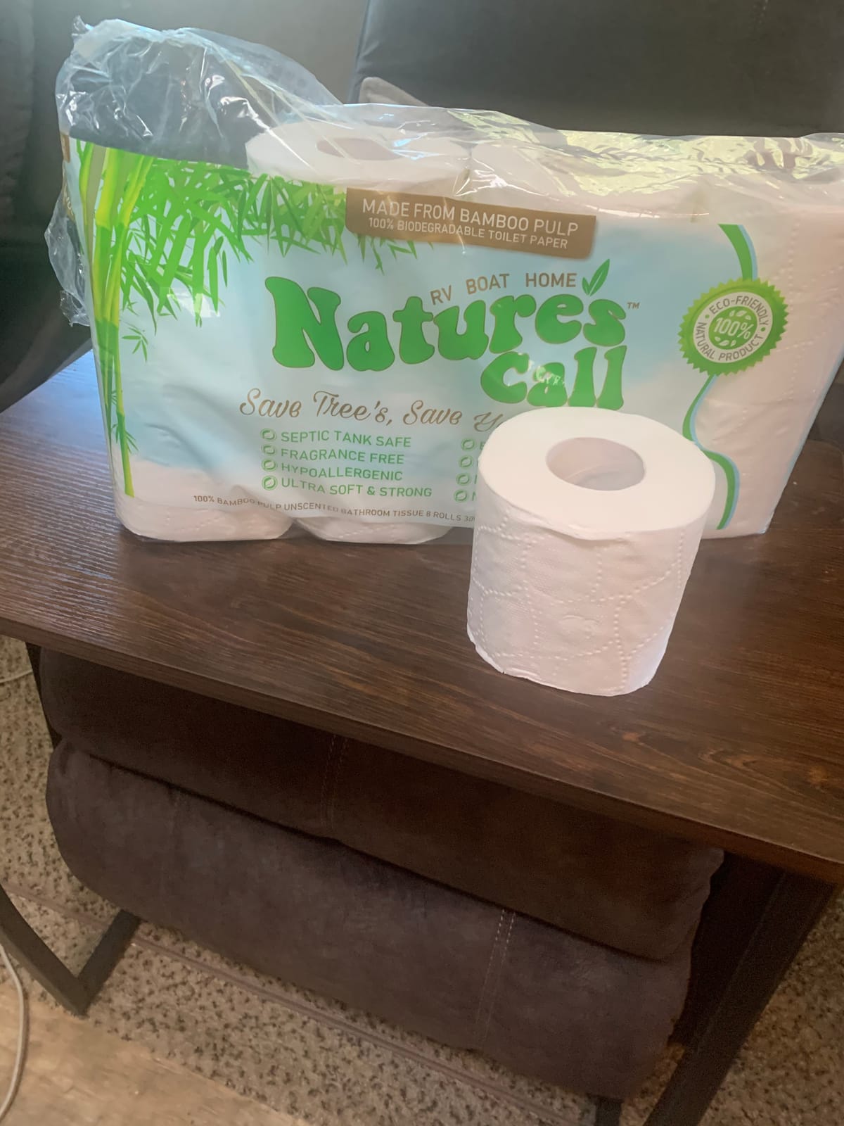RVs, Boats & Home 100% Bamboo Toilet Paper by Nature's Call - 2-Ply, Soft, Strong, Tank Safe & Quick Dissolve Camper Toilet Tissue - Marine, Camping & Travel Toilet Paper - FSC Certified (8 Rolls) customer photo 1