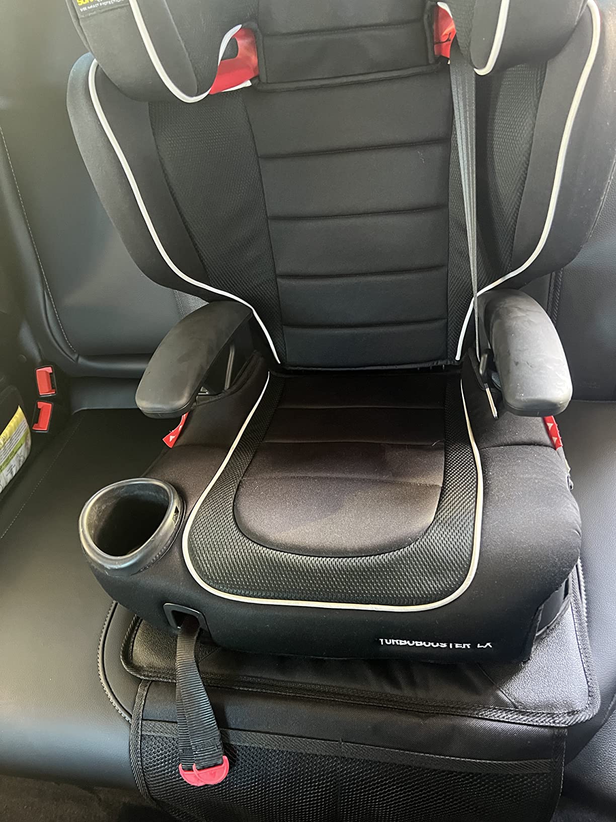 PIDO Car Seat Protector, 2 Pack Seat Protector Under Baby Car Seat with Thick Padding and Non-Slip Back, Waterproof Carseat Protection Cover Pad for Vehicle Leather Upholstery, Black customer photo 1