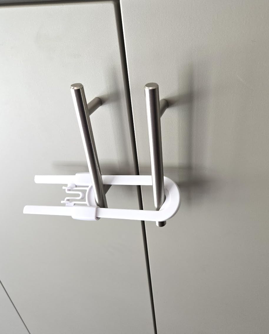 Vmaisi 8 Pcs Baby Sliding Cabinet Locks Adjustable U Shaped Child Safety customer photo 1