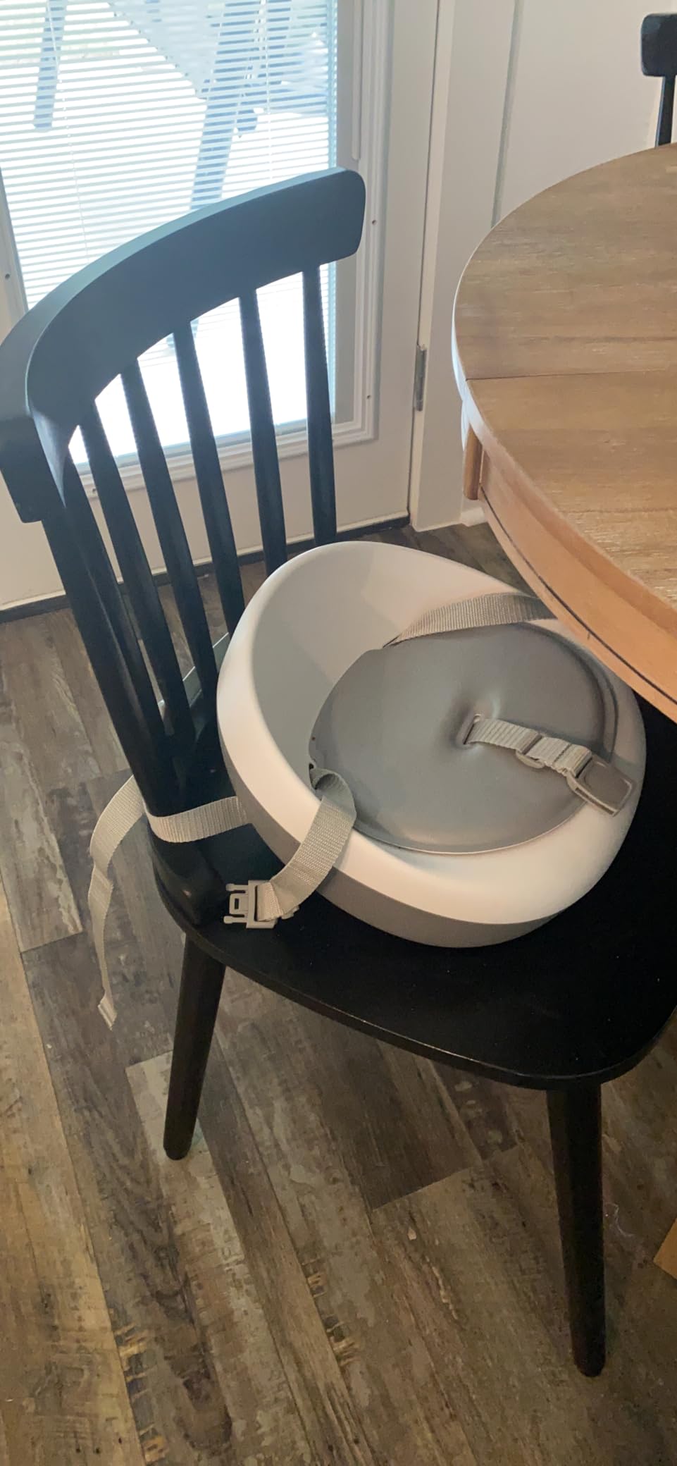 Skip Hop Booster Seat for Dining Table, Sleek Seat Booster, Grey/White customer photo 2