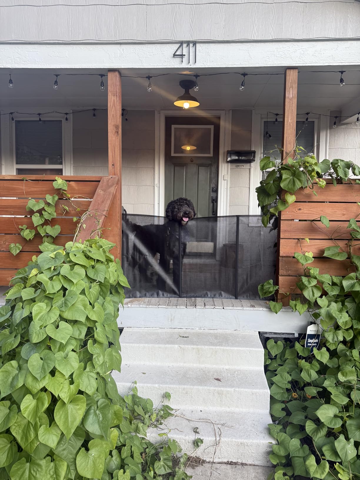 Reinforced 90 Inch Wide Retractable Baby Gates for Doorways Extra Wide Outdoor Retractable Gate for Dogs Reinforced Bottom to Prevent Crawling Through Mesh Baby Gate Long Dog Gates Indoor Extra Long customer photo 1