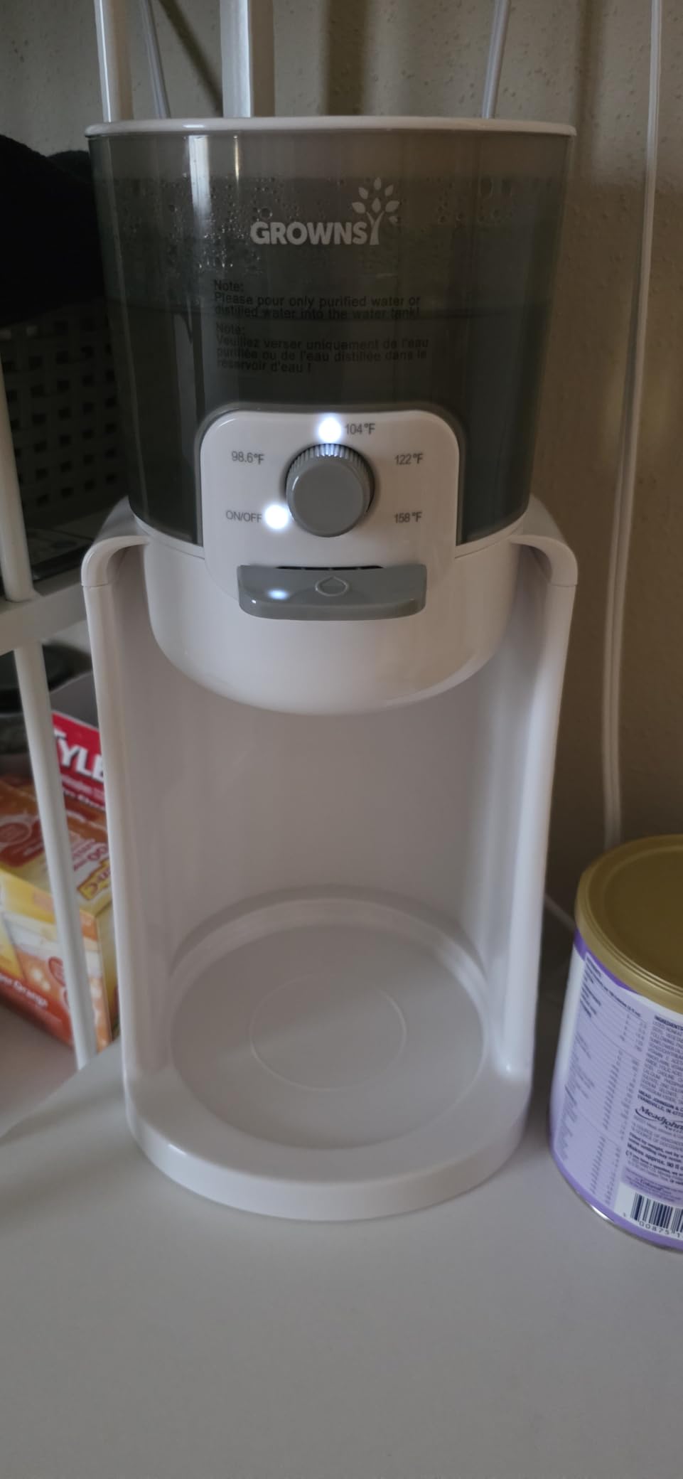 Grownsy Instant Baby Bottle Warmer with Night Light, Precise 4-Temp Control customer photo 1