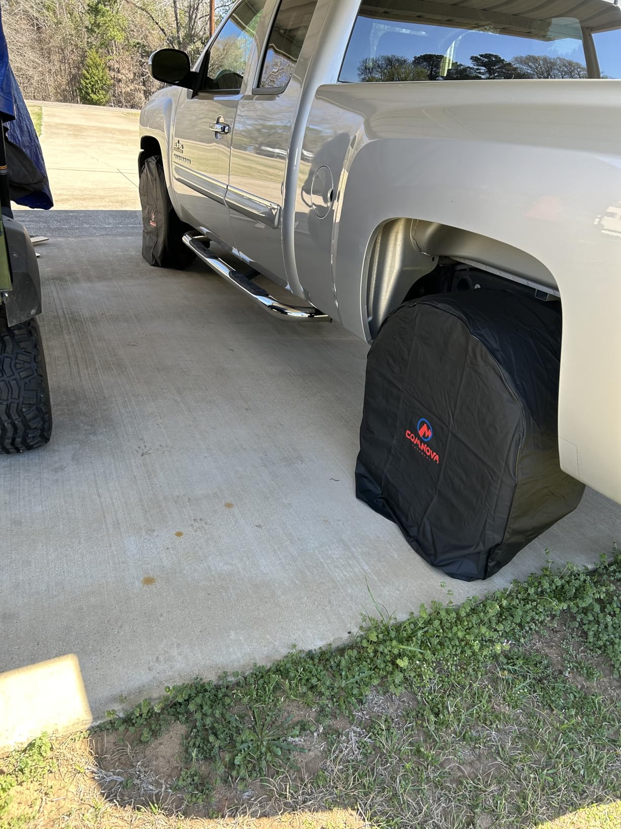 RV Tire Covers 2 Pack, Tough Tire Wheel Protector for Truck, Travel Trailer, Motorhome, SUV, Camper, Boat, Van, PU Oxford Waterproof Sun Rain Snow Protector Cover, Fits Tire Diameters 26-29 inch customer photo 2