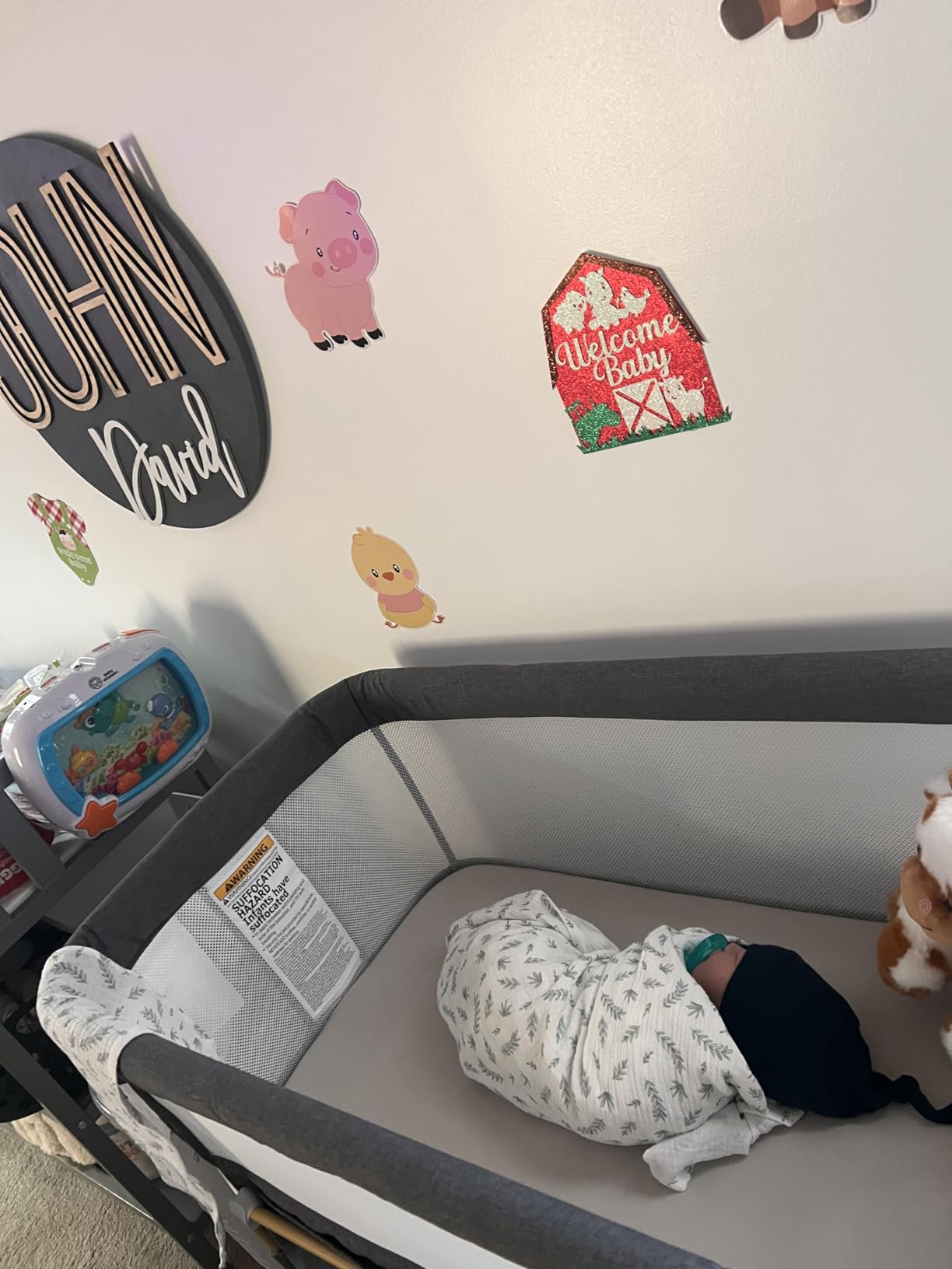 Jimglo 3-in-1 Baby Bassinet, Bedside Sleeper & Rocking Bassinet, Full Mesh customer photo 1