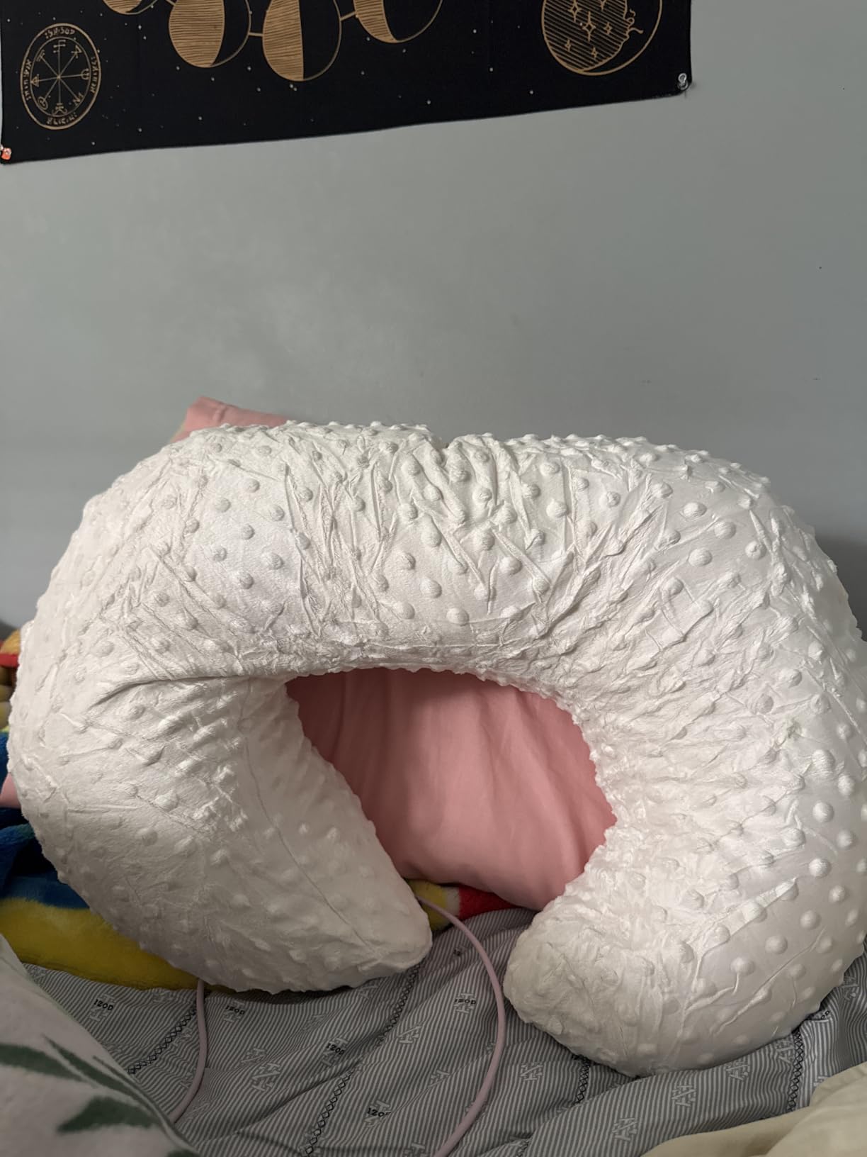 ESEN Plus Size Baby Nursing Pillow and Body Positioner for Breast Feeding and Bottle Feeding, Ultra Soft Baby Breastfeeding Pillows with Removable Nursing Pillow Cover for Mom and Baby (Pink) customer photo 2