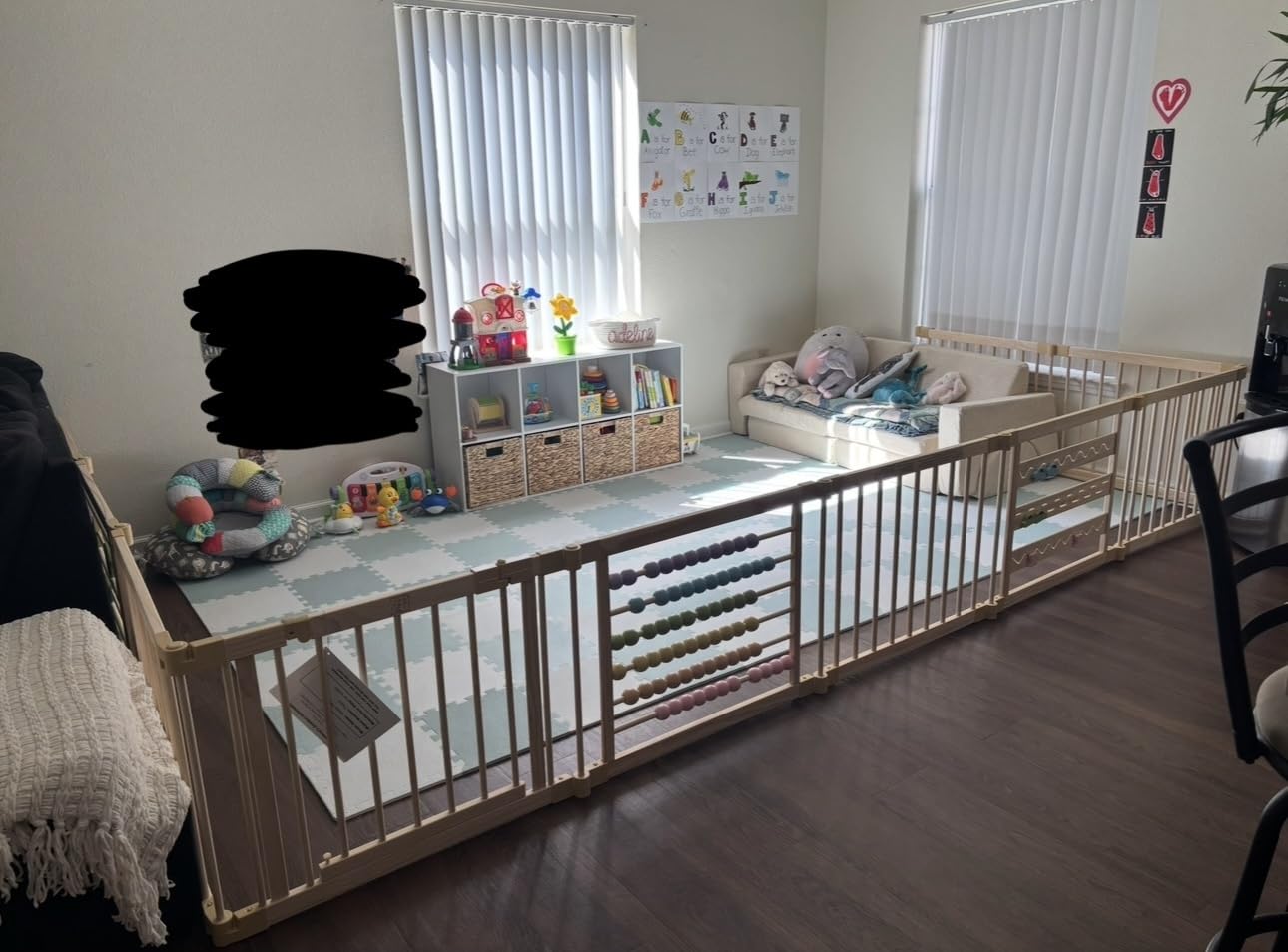 ZETY Natural Wood Baby Playpen, 10 Panel Foldable Play Yard, Door & Toys customer photo 1