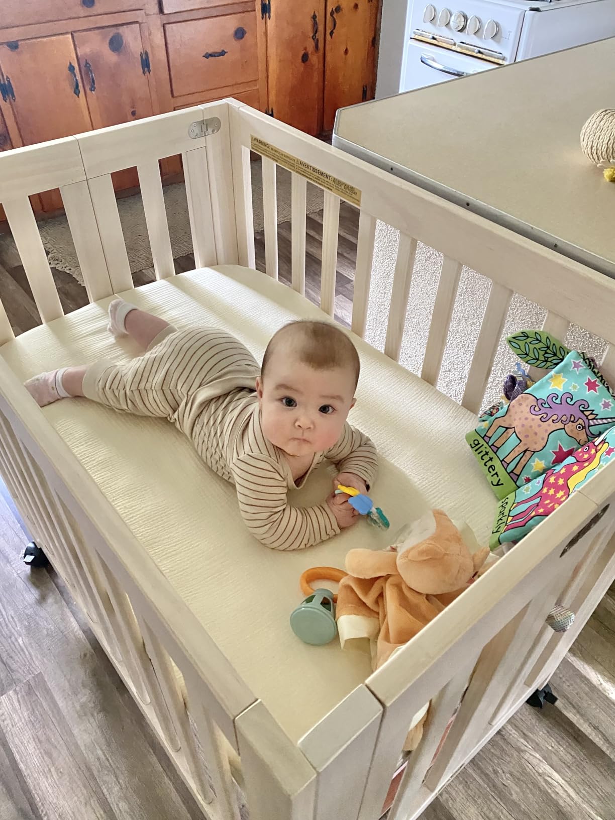 babyletto Origami Mini Portable Crib, GREENGUARD Certified, Honey customer photo 2