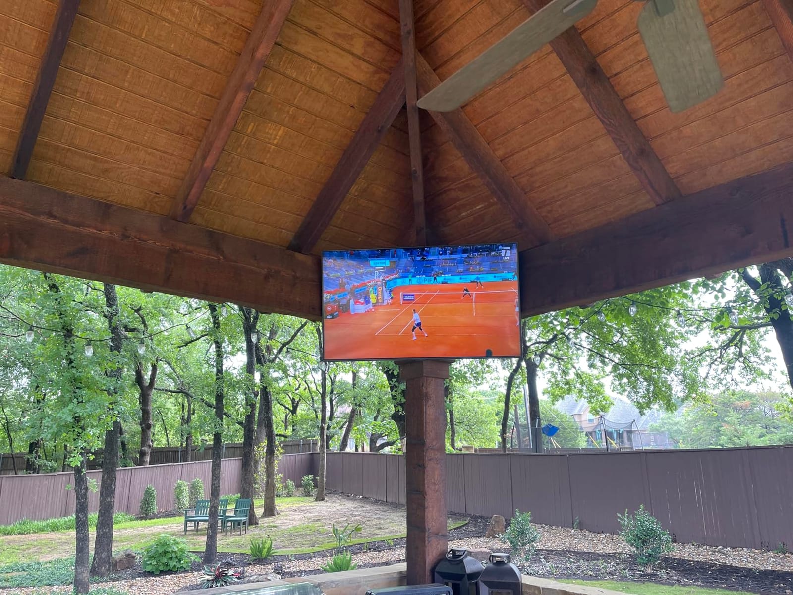 Titan S100 QLED 55 Inch Outdoor TV, Covered Patio, IP65 Smart Weatherproof TV, 4K HDR, 60 Hz, Tizen AI OS, 800 Nits, Wi-Fi 5, HDR10+, Outdoor TV Cover, Slim Bezel, 2 Yr Wty customer photo 1