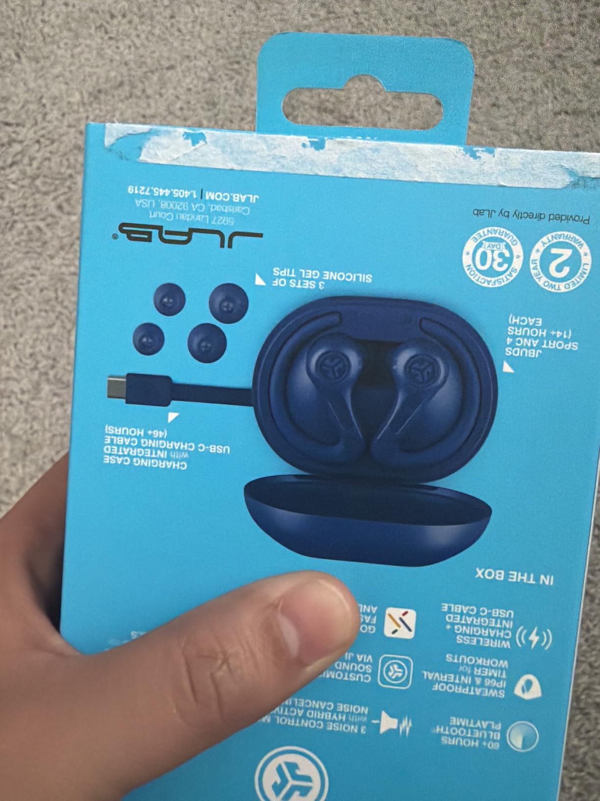 JLab JBuds Sport ANC 4 True Wireless Earbuds, Hybrid ANC, Bluetooth Multipoint, 2-Mic ENC Clear Calls, IP66 Sweatproof, Graphite customer photo 2