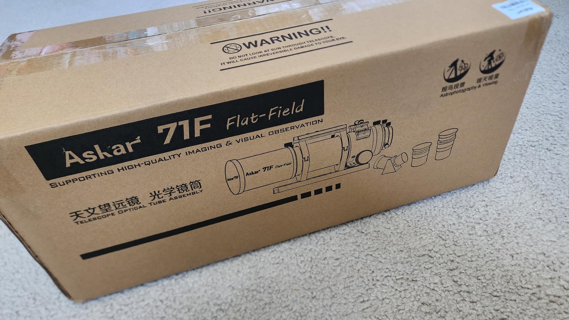 Askar 71F Flat-Field Telescope, 71mm Aperture F6.9 ED Glass Refractor OTA, Quadruplet air-Spaced APO, 230mm Vixen Dovetail Plate for Deep Sky Astrophotography and Visual Astronomy customer photo 1