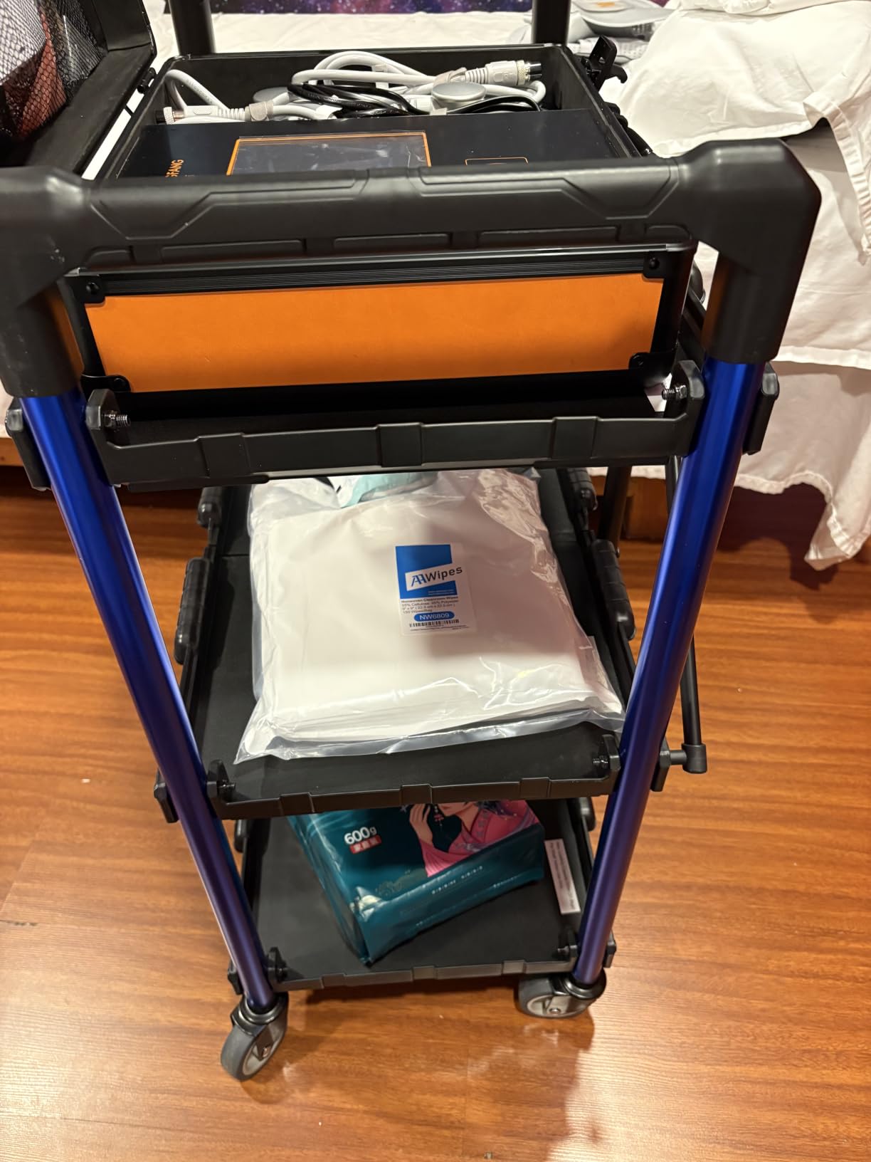 WORKPRO 3-Tier Collapsible Utility Cart, 210 LBS Cart with Wheels customer photo 1