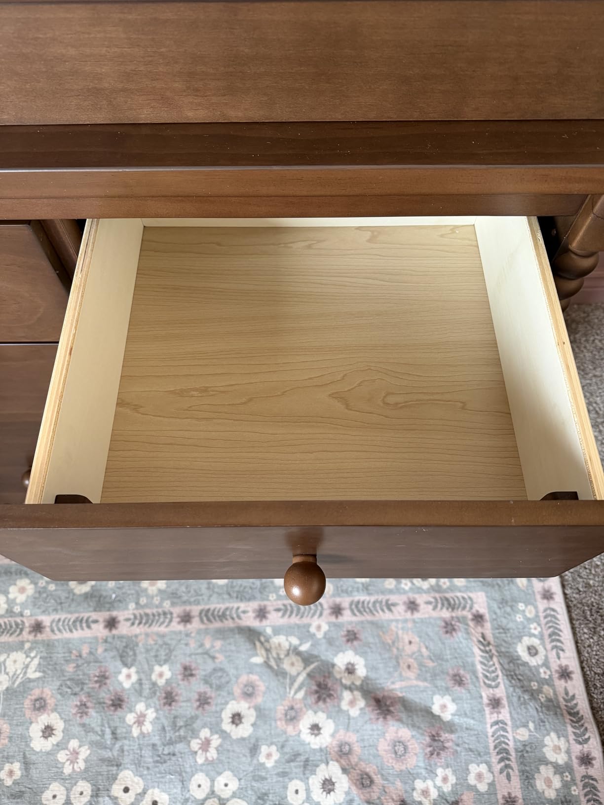 Delta Children Saint 4 Drawer Dresser with Changing Top and Interlocking Drawers, Teak Brown customer photo 2