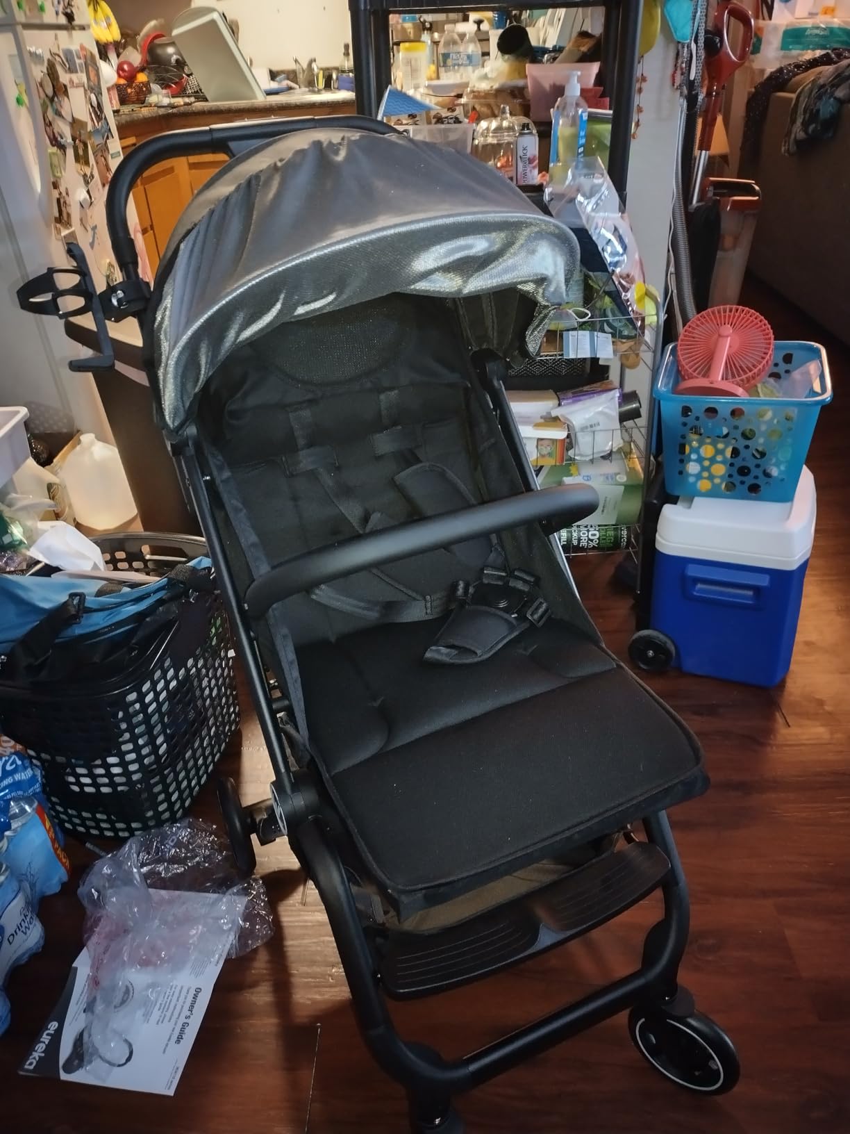 Rollingsurfer Lightweight Baby Stroller for Airplane, Compact Travel Pushchair with Retractable Foot Cover & Reclining Backrest, One Hand Fold Stroller for Toddlers 0-36 Months customer photo 2