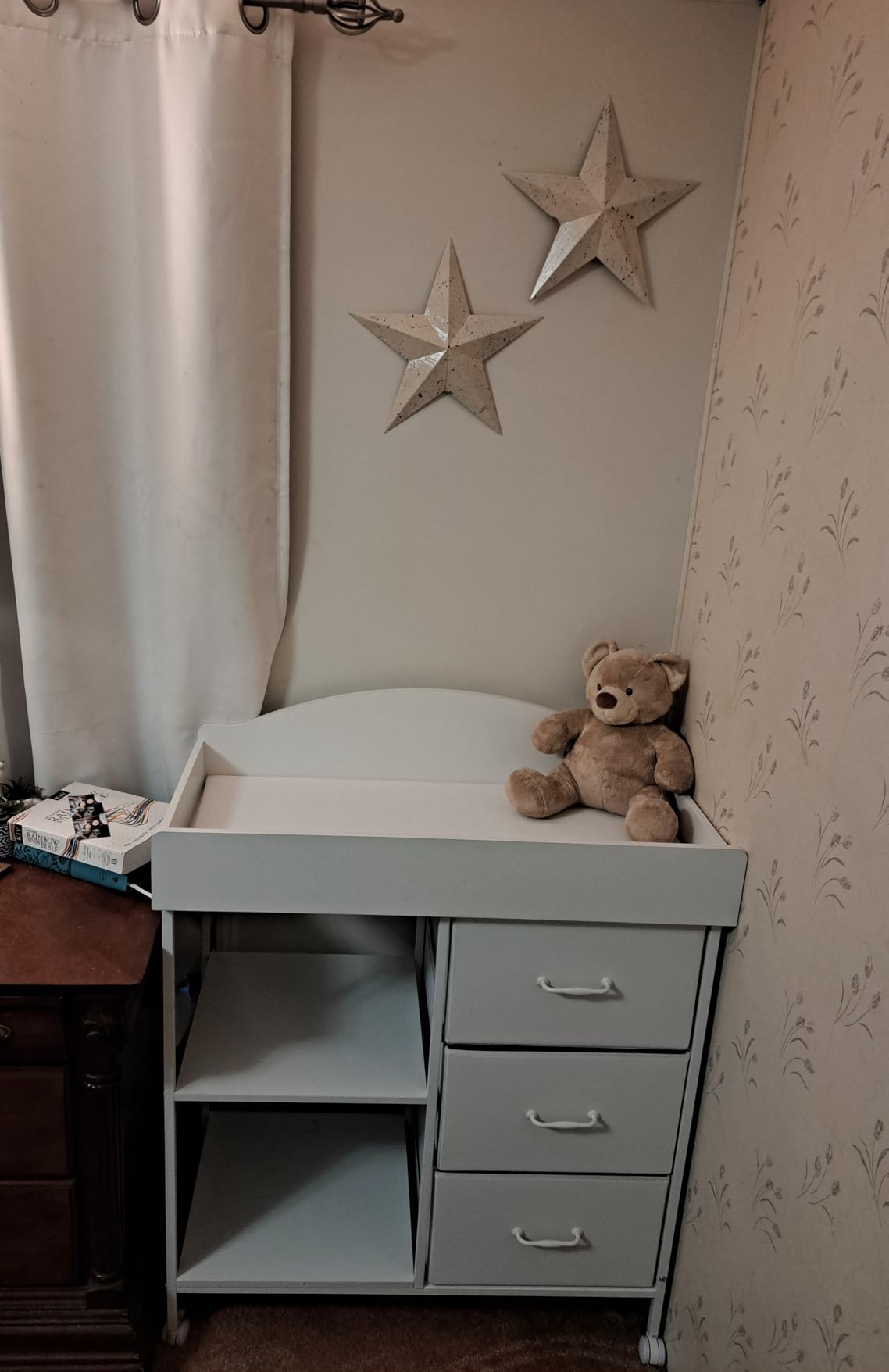 Yetom Changing Table, 3 Drawers&2 Shelves, Changing Table Dresser, White customer photo 2