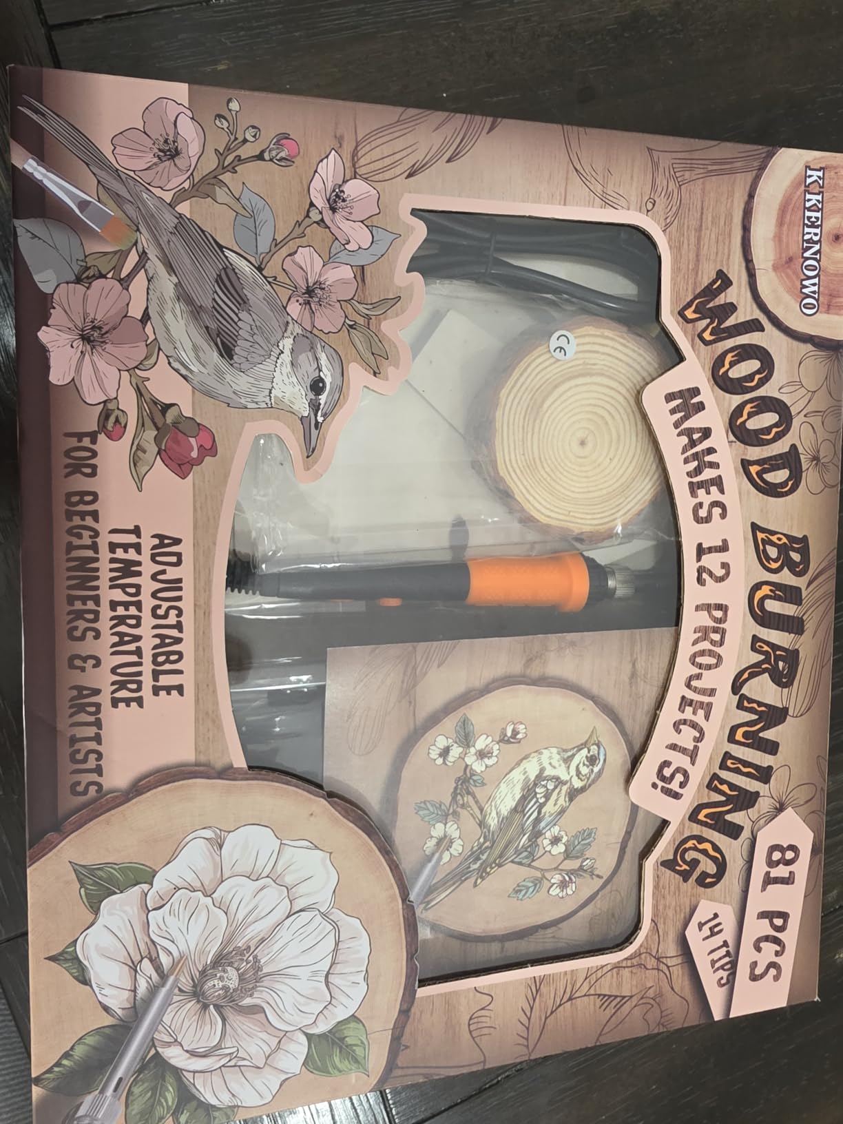 K KERNOWO Wood Burning Kit - 81Pcs All-in-One Wood Burning Tool Pen Adjustable Temperature Wood Burner Kit Crafts Gifts for Adults & Teens, Woodburning Kits for Beginner Pyrography customer photo 1
