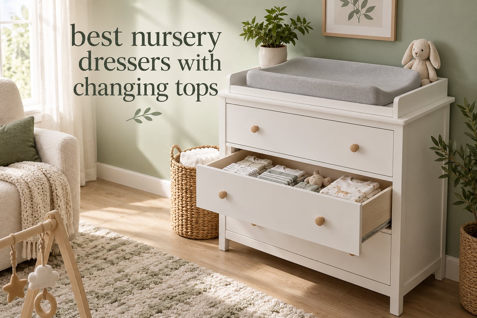 best nursery dressers with changing tops